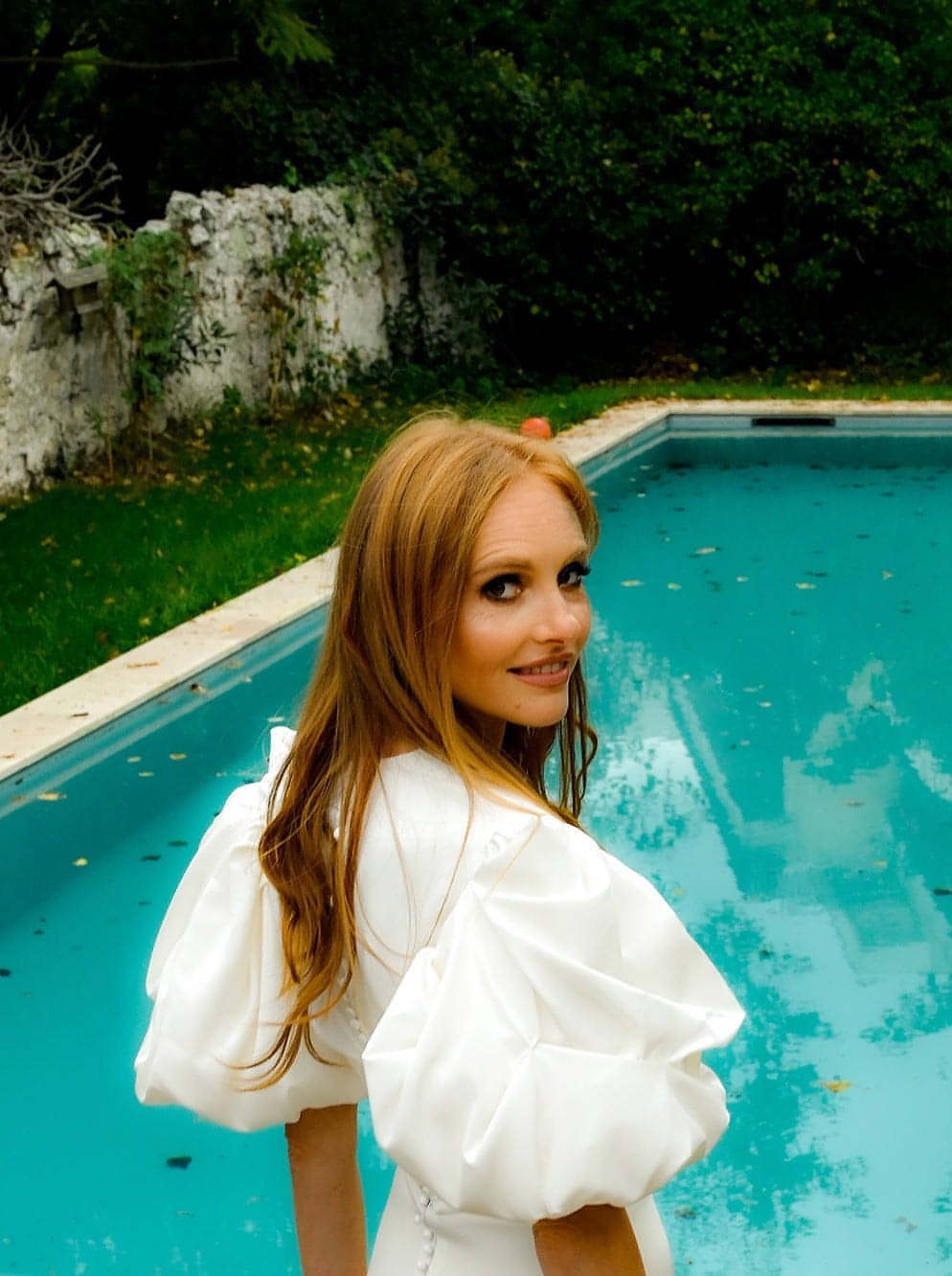 Top manches bouffantes en soie ROCIO
