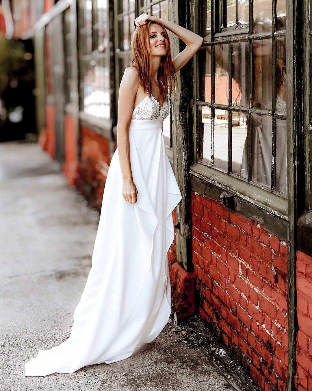 Robe de mariée fines bretelles en soie ISABELLE