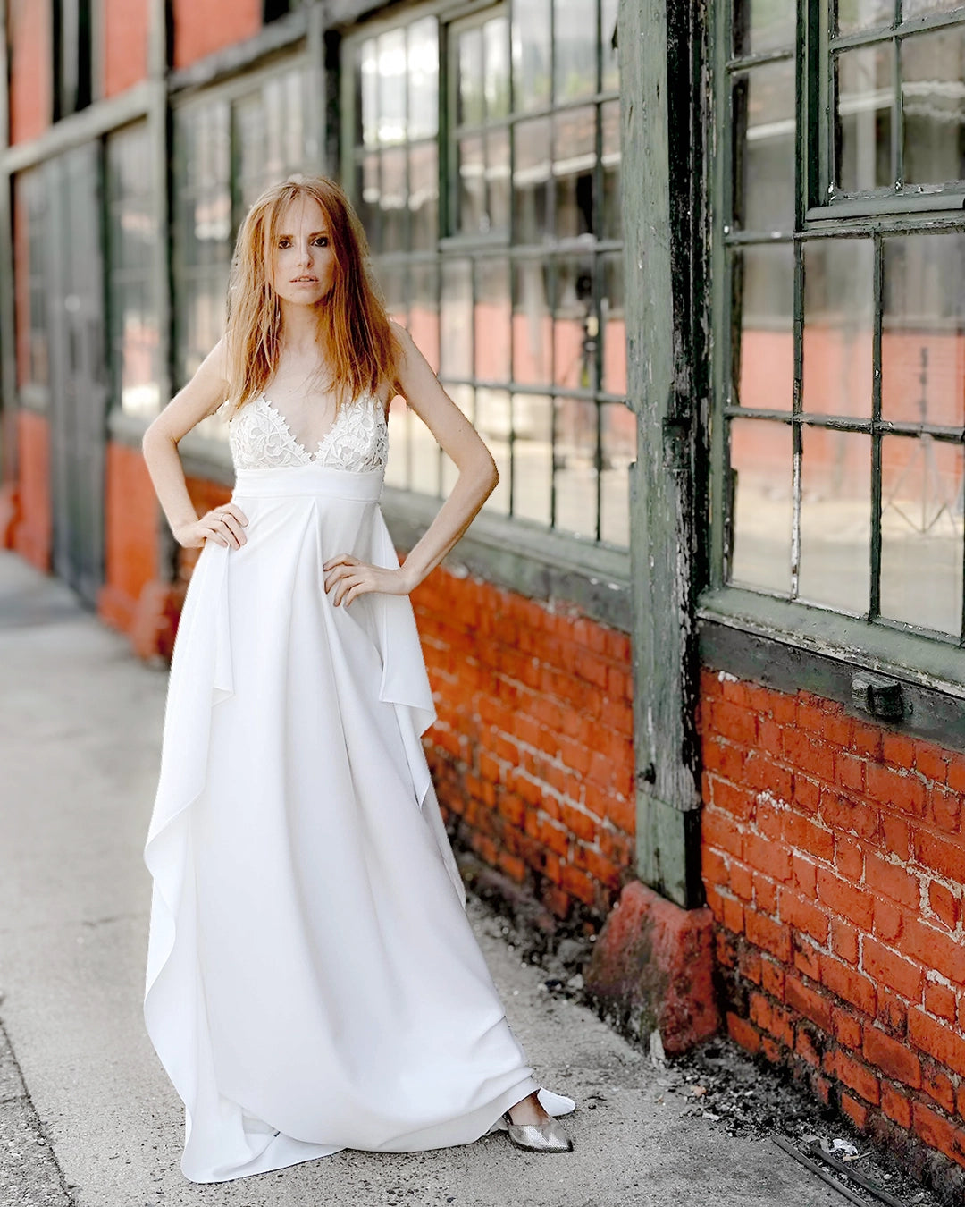 Robe de mariée fines bretelles en soie ISABELLE